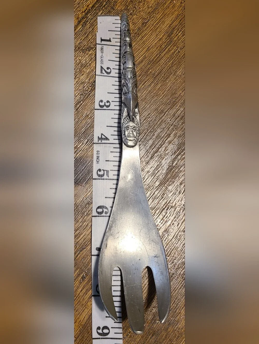 Vintage Boma Canada Pewter Totem Serving Fork